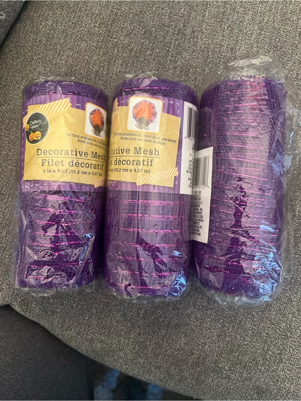 Home Decor Halloween Holiday Mesh Ribbon Roll - Purple